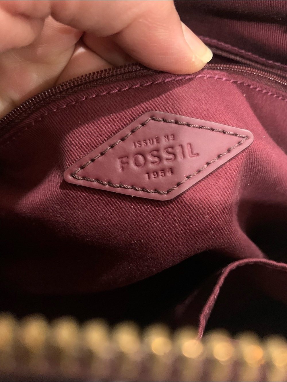 Fossil Rachel Small Leather Burgundy Satchel Bag - Picture 15 of 16